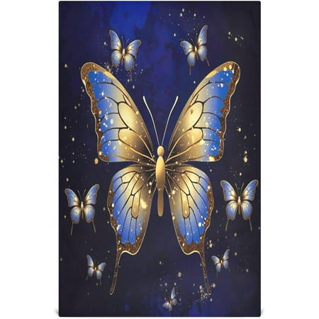 

Hotbar Blue Gold Butterfly Dish Towels for Kitchen Soft Tea Towel Set of 4 Absorbent Dishcloths Hand Towels for Drying Dish Cloths 28 x 18