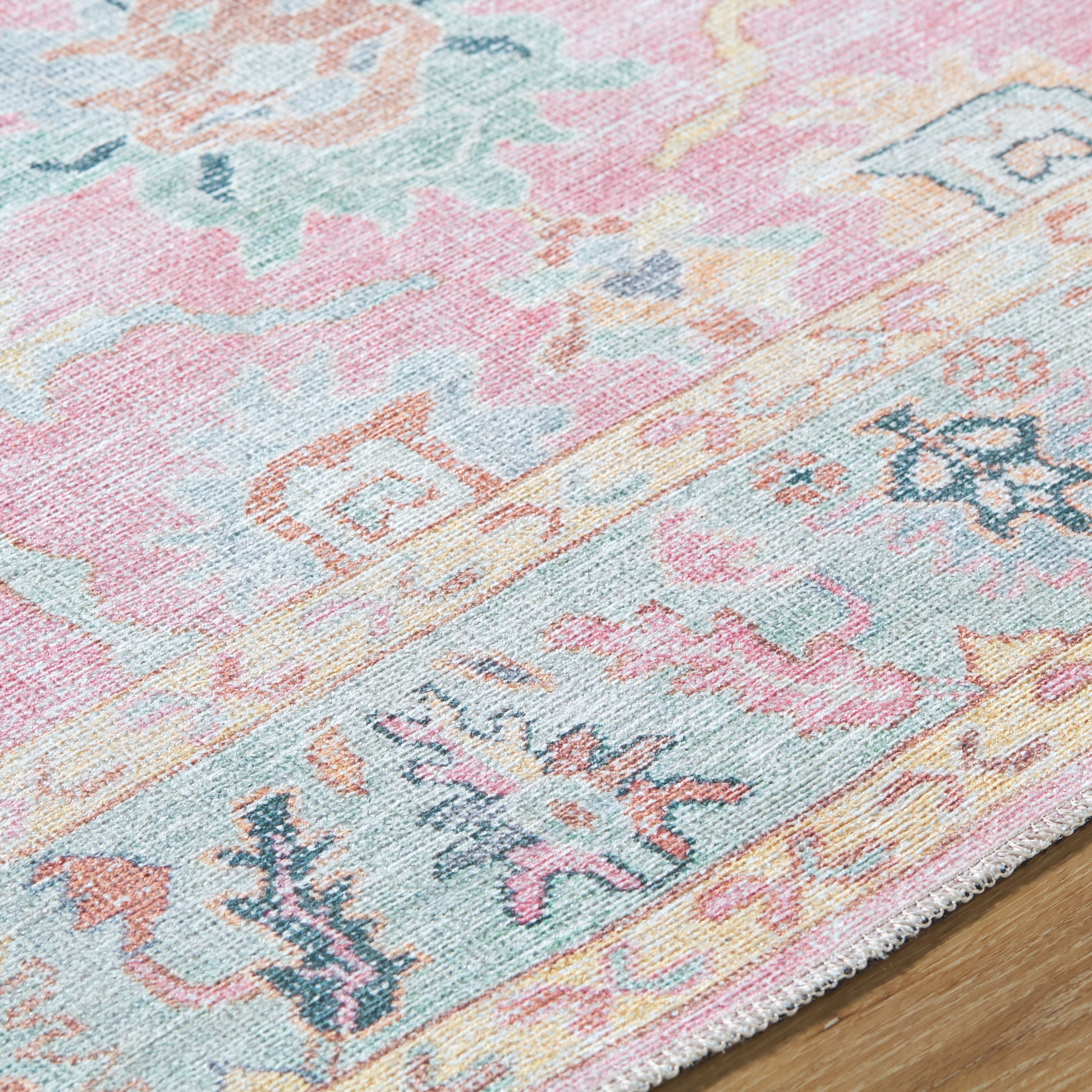 My Texas House Eloise Traditional Floral Indoor Washable 5' x 8' Area Rug