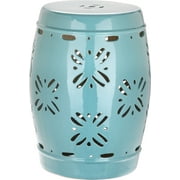 Safavieh Sakura Floral Indoor/Outdoor Garden Patio Stool, Light Blue