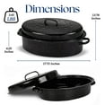 thumbnail image 5 of Alpine Cuisine Enamel Oval Roaster | Carbon Steel Oval Roasting Pan 18x14-Inch | Non-Stick Marble Coating with Lid | Oven & Dishwasher Safe | Even Heat Distribution | Ideal for Large & Small Servings, 5 of 7