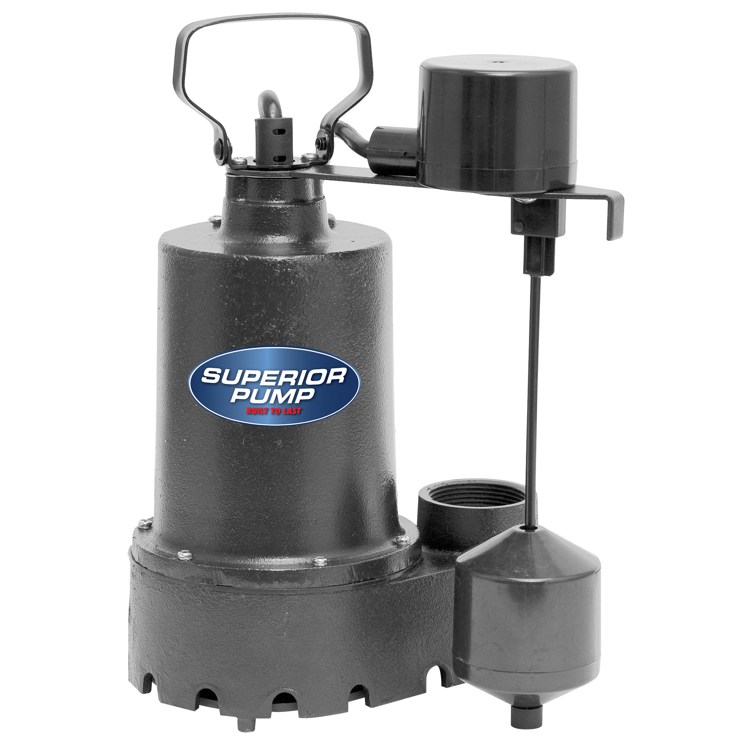 1/2 Cast Iron Submersible Sump Pump with Vertical Float Switch Quiet Durable 