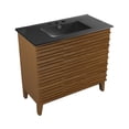 thumbnail image 4 of Cascade 36 in. Brown oak Bathroom Vanity With Black, 3-Hole Ceramic Sink Top, 4 of 8