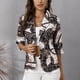 thumbnail image 4 of Chaqueta de mujer con estampado de cuadros, solapa delgada, bolsillo con botones, blusa, blusa, abrigo Pompotops qwe21986, 4 of 7