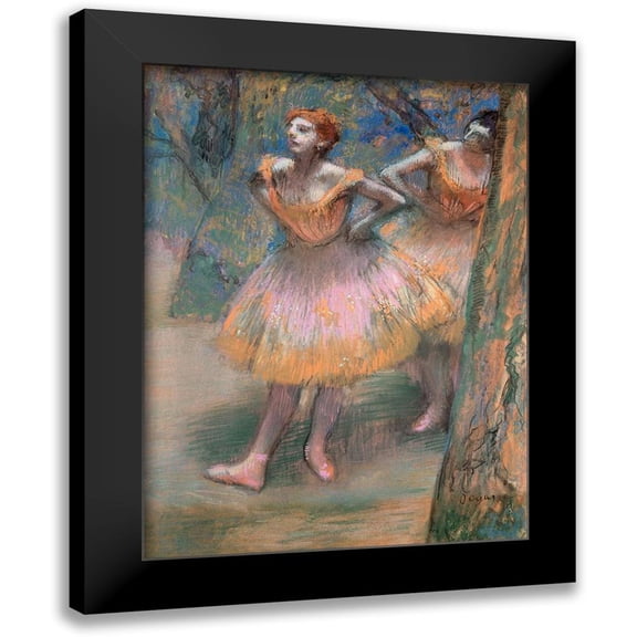 Degas, Edgar 12x14 Black Modern Framed Museum Art Print Titled - Two Dancers