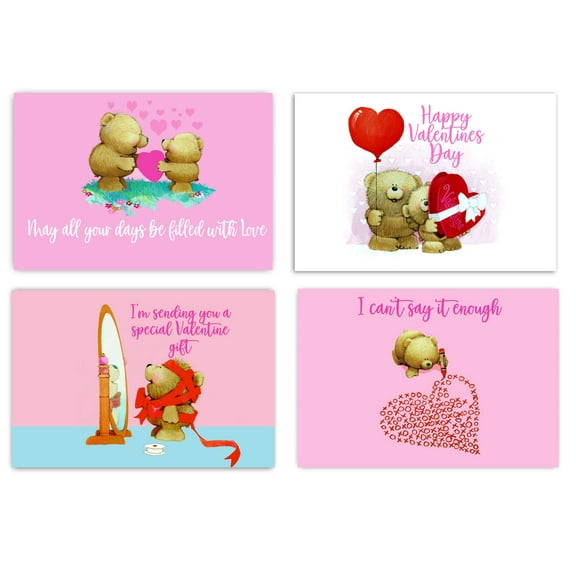 Stonehouse Collection Valentines Day Postcards - 4 x 6 Assorted Valentine's Post