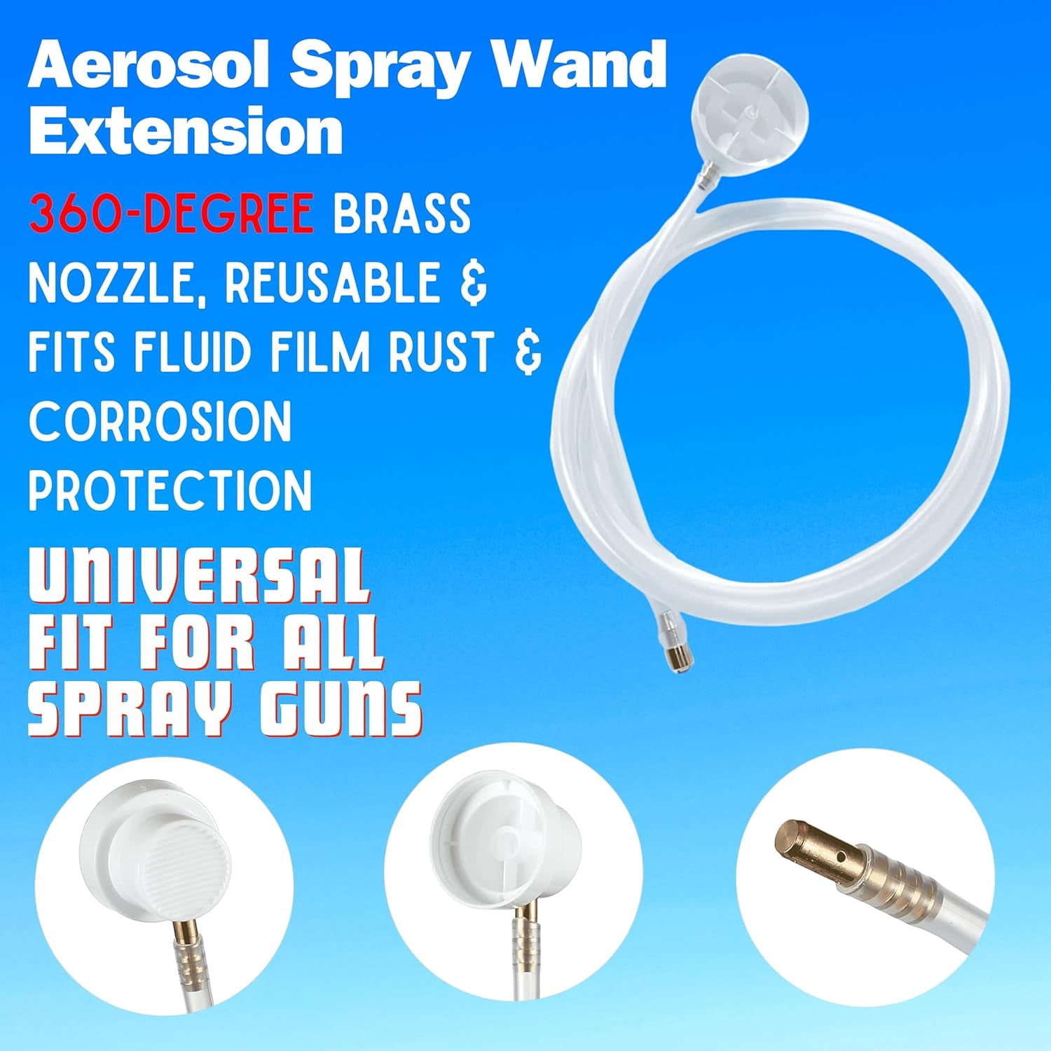 Fluid Film 11.75 oz Penetrating Oil Spray 6 Pack, Spray Can Extension Wand, Can-Gun1 Premium Can Tool Aerosol Spray, FLAS11RD
