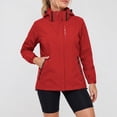 thumbnail image 4 of Windbreaker Jacket for Women Detachable Hooded Windproof and Waterproof Jacket with Pockets Solid Color Hooded Zip Up Casual Lightweight Hiking Travel Jackets, 4 of 6