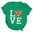 thumbnail image 4 of Sakmal Short Sleeve Womens Graphic T Shirts Crew Neck Asd Autism Awareness Love Casual Relaxed Fit Womens Summer Outfits, 4 of 5