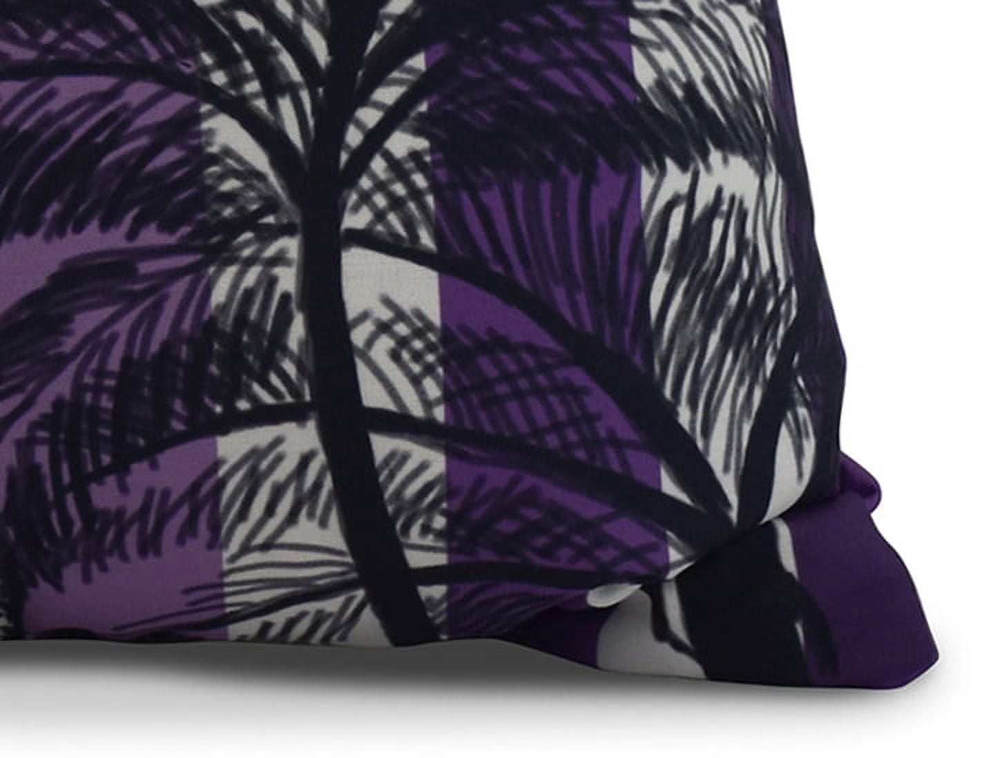 Simply Daisy, 16 x 16Inch, Thin Stripe Palm, Stripe Print Pillow, Purple