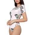 thumbnail image 5 of Cauagu Beautiful Butterfly Women's Crew Neck Round Short Sleeve T Shirts Tops Bodysuit Daily Jumpsuit-X-Large, 5 of 7