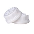 thumbnail image 1 of Lifefactory Tapas planas, paquete de 2 para biberones de vidrio sin BPA de 4 y 9 onzas, color blanco, 1 of 5