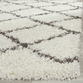 thumbnail image 3 of SAFAVIEH Dallas Jerrie Geometric Shag Area Rug, Ivory/Dark Grey, 10' x 14', 3 of 7