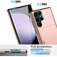 thumbnail image 5 of FIEWESEY for Samsung Galaxy S24 S24 Plus S24 Ultra Case, Dual Layer Protective Shockproof Pocket Credit Card License Rugged Sturdy Shell Slide Wallet Case for Samsung Galaxy S24 Ultra, Rose Gold, 5 of 8
