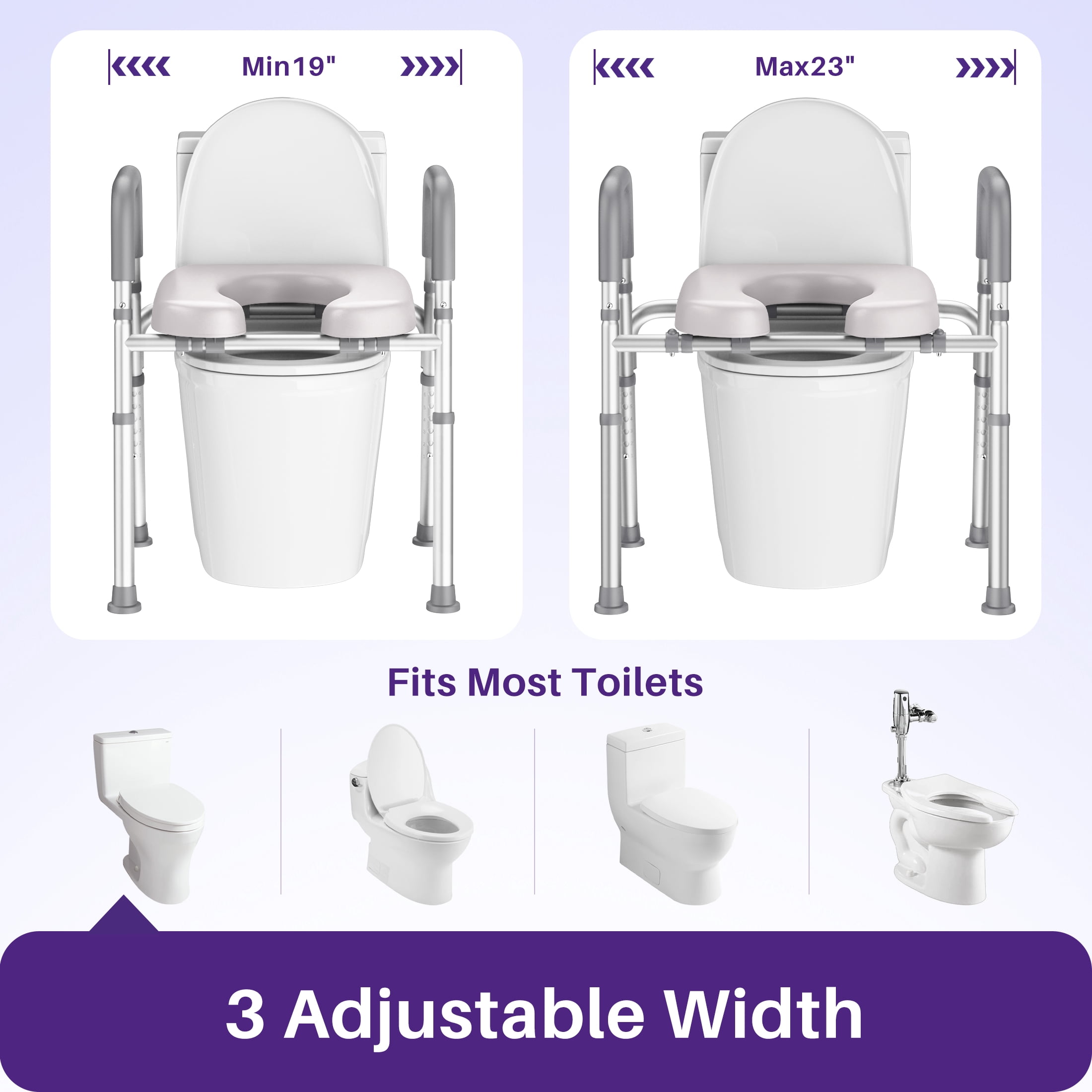 KEKOY Toilet Seat Riser for Seniors, Raised Toilet Seat with