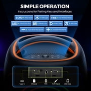 Seenda Karaoke Machine with Bluetooth & 2 Wireless Microphones, IPX5 Waterproof Portable PA System with RGB Lights for Indoor/Outdoor Parties