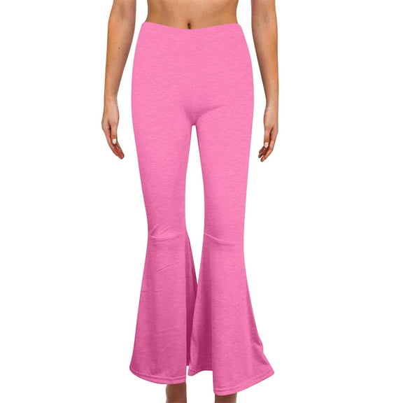 TaTaai Womens Flare Leg Pants Wide Leg Bell Bottoms Solid Casual Loose Long Trousers for Daily