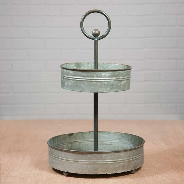 Cake & Candy Displays Round Rustic Cupcake Stand Galvanized Metal 2