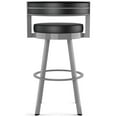 thumbnail image 4 of Amisco Browser 30 In. Swivel Bar Stool - Black Faux Leather / Metallic Grey Metal, 4 of 9