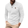 thumbnail image 1 of Playeras De Algodon Para Hombre, Camiseta Informal De Otoño A Cuadros, Camiseta De Manga Larga Con Solapa Y Botones, 1 of 8