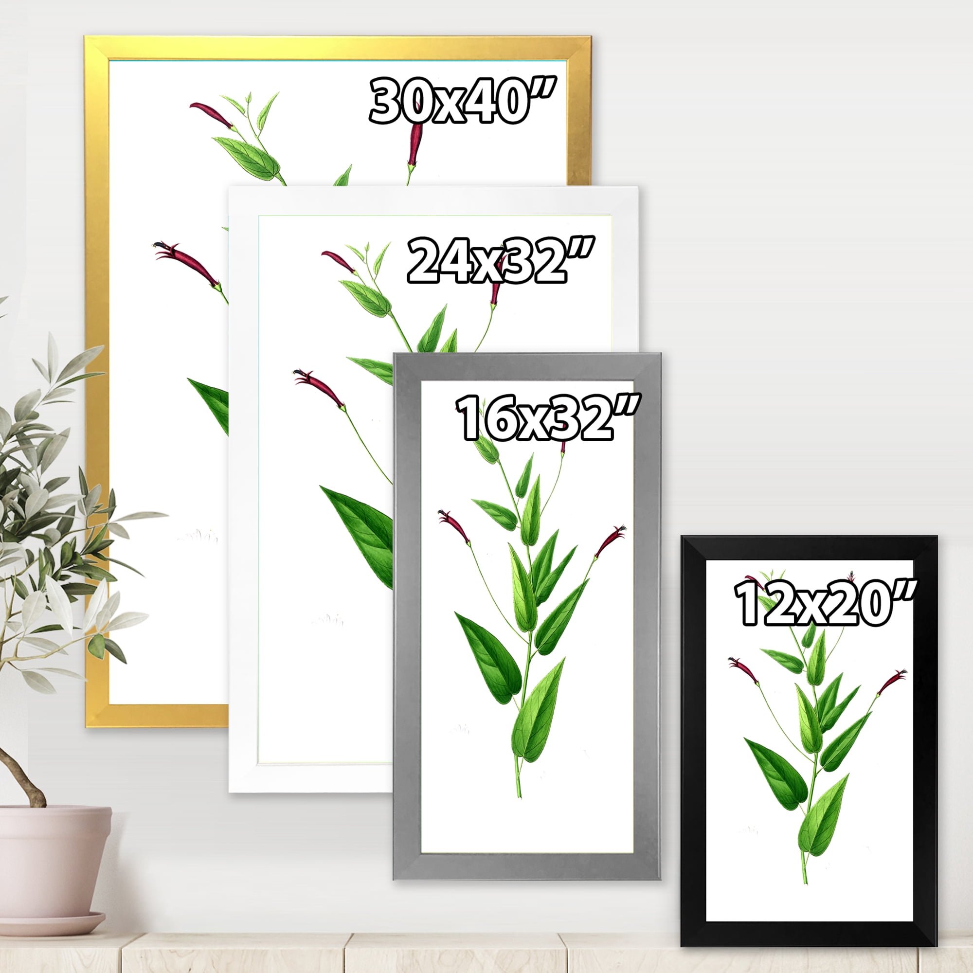 Designart 'Ancient London Plants VII' Traditional Framed Art Print