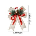 thumbnail image 3 of Christmas Tree Top Bow Decoration | Faux Linen Black and White Checkered Bow with Pine Cones | Durable Polyester Fabric | Holiday Ornament for Christmas Trees Home Decor Parties, 3 of 7