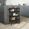 thumbnail image 4 of vidaXL Kitchen Trolley Black 20.9"x7.9"x29.9" Engineered Wood, 4 of 12