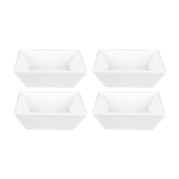 Merid 5.5" x 5.5" x h:1.75" 14 oz. Square White Porcelain Bowl (Set of 4)