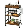 thumbnail image 1 of Gymax 3-Tier Rolling Bar Cart Kitchen Serving Cart w/ Removable Tray & Handle, 1 of 10