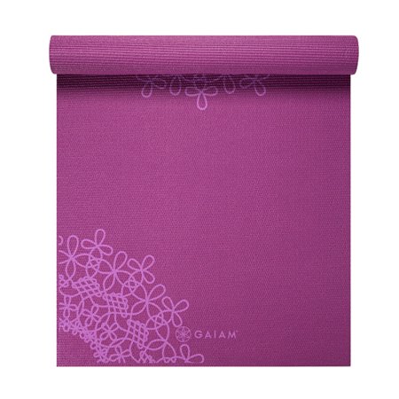 Gaiam Print Yoga Mat, Purple Medallion, 4mm