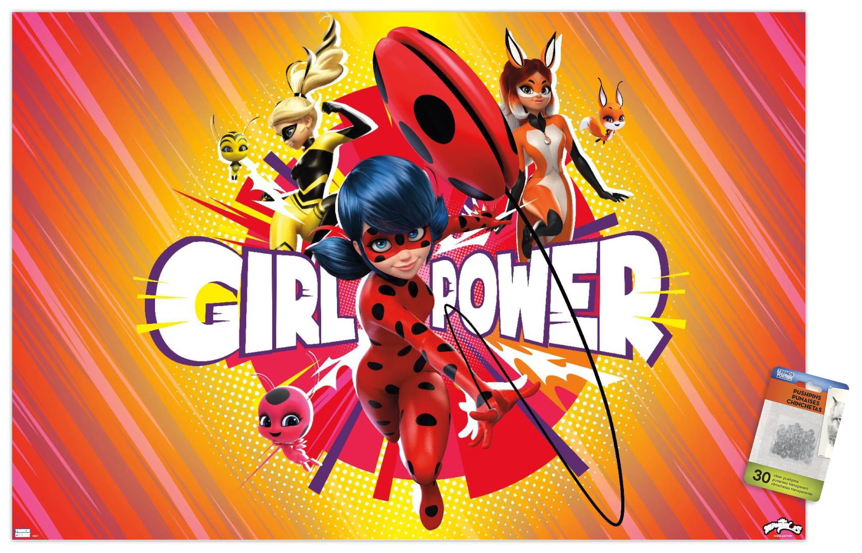 Miraculous - Girl Power Wall Poster, 14.725" x 22.375" - Walmart.com