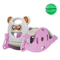thumbnail image 3 of 4-in-1 Kids Slide Rocking Toy, Convertible Indoor/Outdoor Playset with Basketball Hoop for Toddlers Age 1-6, Pink or Green, 3 of 8