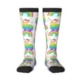 thumbnail image 2 of Picia Women Crew Soft Moisture-wicking Socks Rainbow Llama Pattern Design Cotton Socks, One Size fit All, 2 of 9