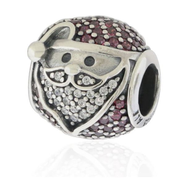 Pandora Silver Sparkling Jolly Santa CZ Bead - 796385CZR