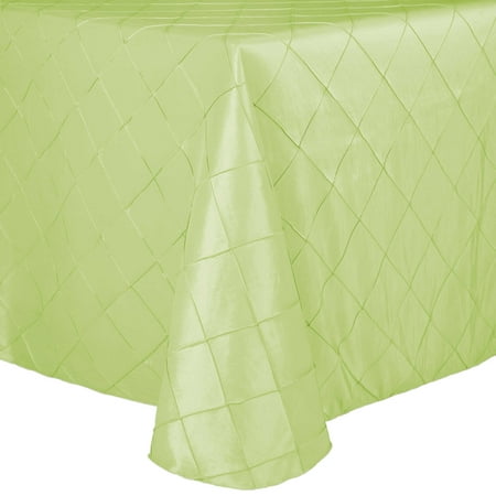

Ultimate Textile (10 Pack) Embroidered Pintuck Taffeta 90 x 132-Inch Rectangle Tablecloth with Rounded Corners Honeydew Light Green