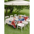thumbnail image 4 of Outdoor Tablecloth with Umbrella Hole for Patio/Picnic/Party/Camping, 4th of July Waterproof Table Cloth Rectangle Table Cover Washable, Red Blue Independence Day Floral Star Rustic (60"x 84"), 4 of 9