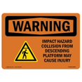 thumbnail image 1 of SignMission OS-WS-A-1824-L-12642 Panneau d'Avertissement de 18 x 24 Po - Plateforme Descendante de Risque d'Impact, 1 of 1