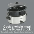 Proctor Silex 6 Quart Crock Pot Double Dish Slow Cooker, Serves 7