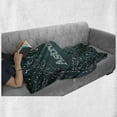 thumbnail image 6 of Constellation Soft Flannel Fleece Blanket, Astronomy Class Scientific School Design Chalkboard Detailed Star Clusters, Cozy Plush for Indoor and Outdoor Use, 50" x 60", Green White, by Ambesonne, 6 of 6