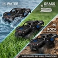 thumbnail image 3 of Amphibious Remote Control Car Monster Truck - 4WD Waterproof 1:16 Large All Terrain Off Road Vehicle with 2 Rechargeable Batteries RC Drift Cars Beach Pool Toys Gifts for Boys Kids 8-12, 3 of 7