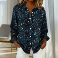 thumbnail image 3 of FNFYFH Sequin Tops for Women Plus Size Sparkly Button Down Shirt Long Sleeve Sequin Top Casual Party Club Clothes, 3 of 6