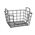 thumbnail image 2 of Gourmet Basics by Mikasa Madam Metal Stacking/Nesting Rectangular Basket with Acacia Lid, Antique Black, 2 of 6