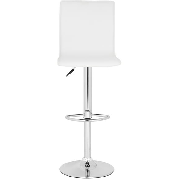 SAFAVIEH Magda Chrome Steel Swivel Barstool, White