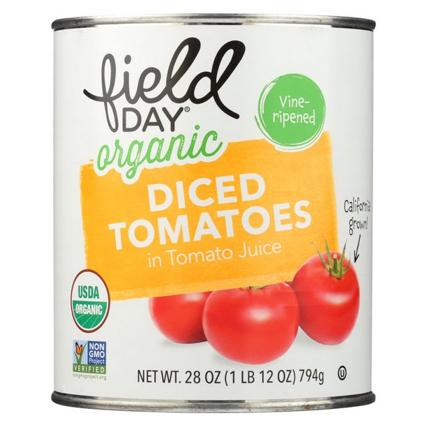 12 Packs Organic Diced Tomatoes, 28 Oz