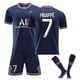 thumbnail image 2 of 22/23 Adultos Niños Fútbol Kits completos Trajes de entrenamiento de fútbol Ropa deportiva 21/22 22/23-21 22 Home Kit Mbappe 7-Kids 20 (110-120CM) Computadora Computadora Computadora portátil, 2 of 3