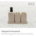thumbnail image 5 of Zccz Modern 4-Piece Beige Marble Bath Accessories Set, 5 of 8