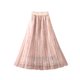 thumbnail image 1 of Gibobby faldas de lentejuelas para mujer Color A-Line Malla Primavera Cintura alta Falda larga sólida(Rosa, XXL), 1 of 3