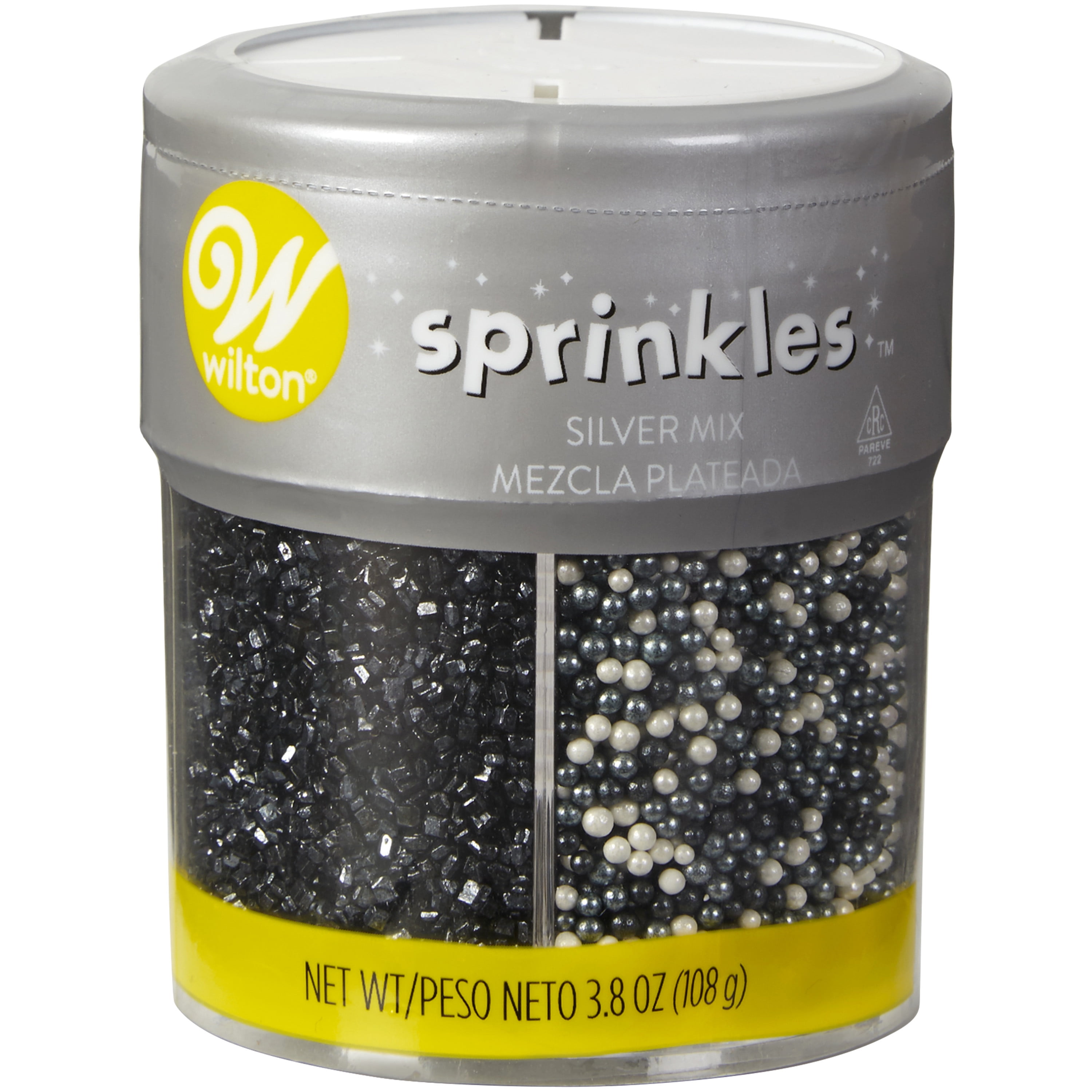 Wilton Black, White and Silver 4-Cell Sprinkle Mix, 3.8 oz