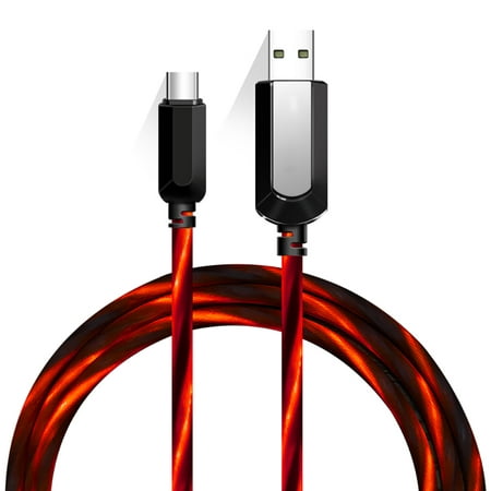 Type-C Lighting Charging Cable LED Flashlight Charger USB Cable Charging Data Cable For Xiaomi Huawei Samsung Galaxy Nokia Sony Android (Best Led Flashlight App For Android)