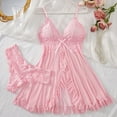 thumbnail image 4 of Levmjia Womens Lingerie Set Mesh Sleepwear Pajamas Solid Color Suspender Slit for Couples Romantic Nights Honeymoon Valentine Day Gift, 4 of 4