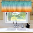 thumbnail image 6 of Blue Turquoise Orange Gradual Window Valance for Kitchen, Abstract Modern Rod Pocket Short Curtain for Small Windows, Light Filtering Decorative Valance, 56 x 16 Inch, 1 Panel, 6 of 9